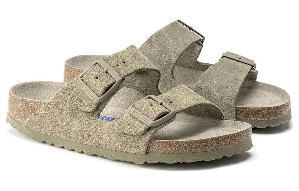 Order Birkenstock Arizona Soft Footbed Suede Khaki Pudar 1019088