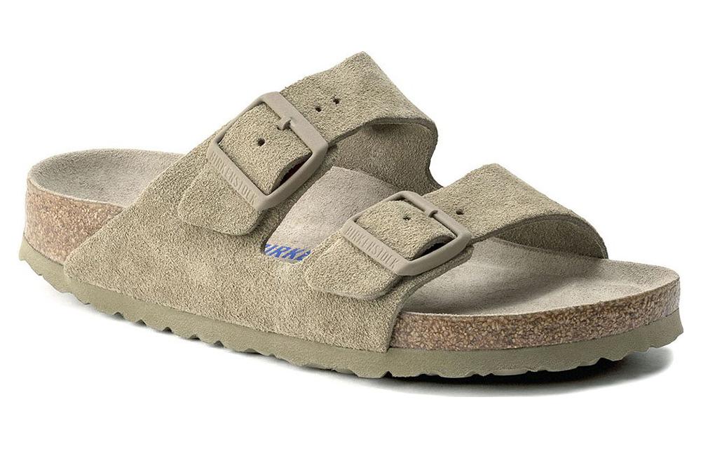 Lookbook Birkenstock Arizona Soft Footbed Suede Khaki Pudar 1019088