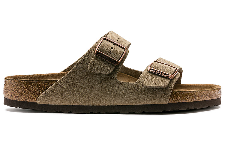 Order Birkenstock Arizona Soft Footbed Suede Leather 'Taupe' Kulit Lembut Coklat Pudar 951301