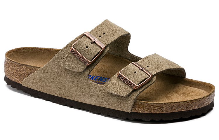 Lookbook Birkenstock Arizona Soft Footbed Suede Leather 'Taupe' Kulit Lembut Coklat Pudar 951301