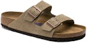 Lookbook Birkenstock Arizona Soft Footbed Suede Leather 'Taupe' Kulit Lembut Coklat Pudar 951301