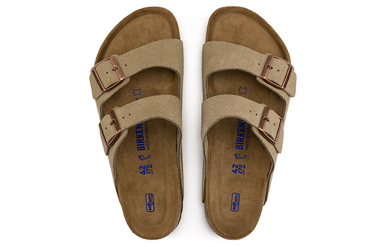 Beli Birkenstock Arizona Soft Footbed Suede Leather 'Taupe' 951301