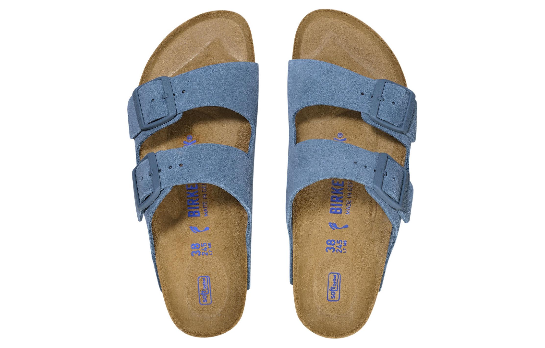 Birkenstock Arizona Soft Footbed Suede Leather Sandals 'Elemental Blue' 圖 4