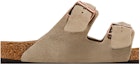 Order Birkenstock Arizona Soft Footbed Suede Taupe Lelaki & Wanita 0951301/0951303