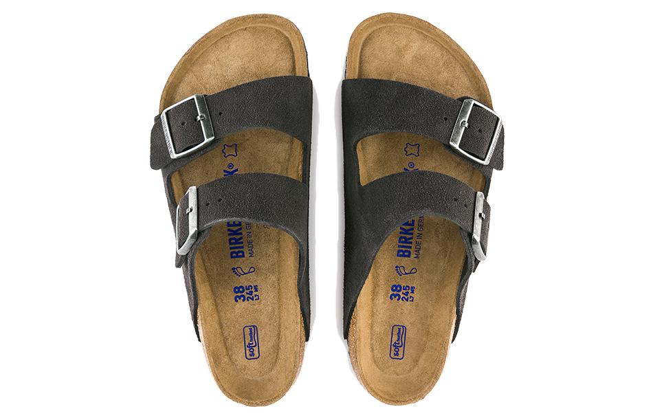 Shop Birkenstock Arizona Soft Footbed Suede Kelabu Baldu 0552321/0552323