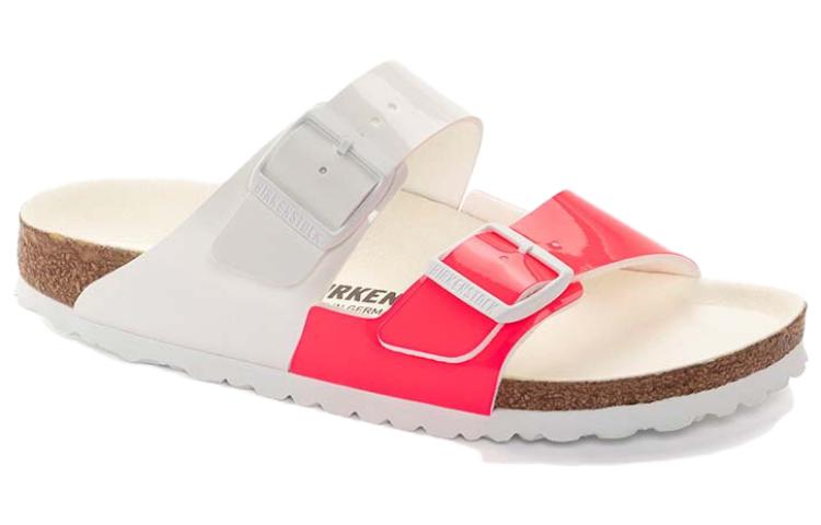 Order Sandal Birkenstock Arizona Split Narrow 'Patent Neon Pink White' 1024214