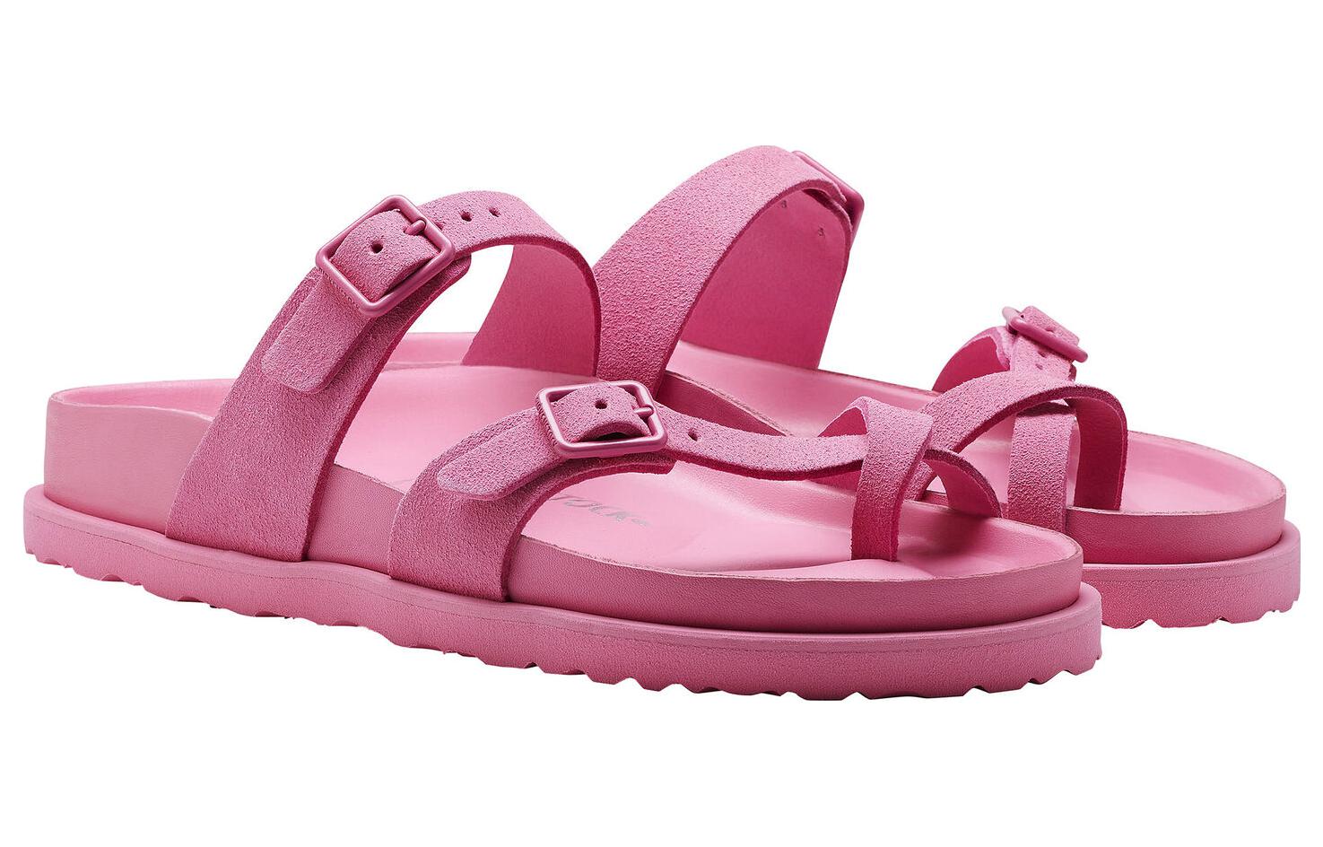 Birkenstock Arizona Suede 'Pink Buckle Open Toe' 圖 3