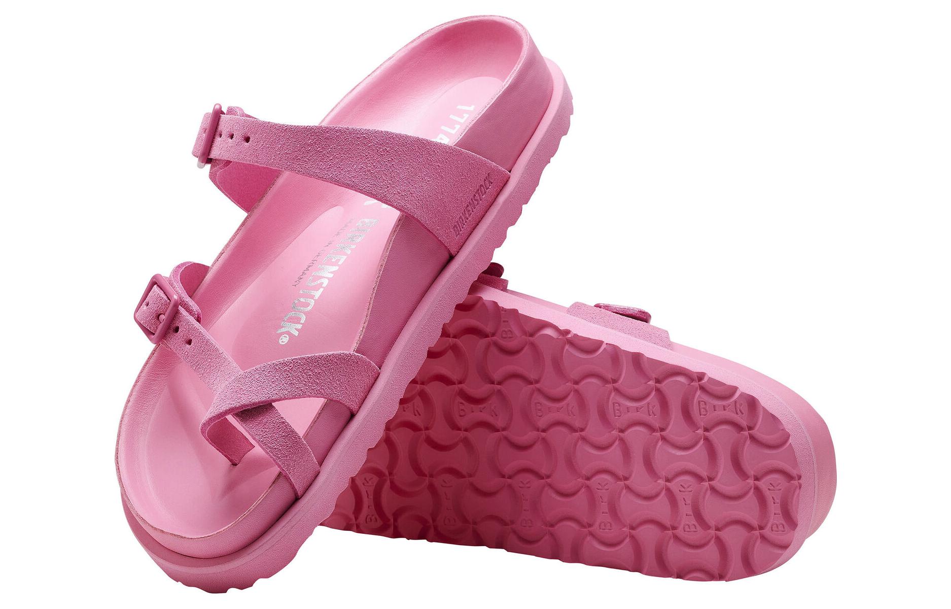 Birkenstock Arizona Suede 'Pink Buckle Open Toe' 圖 4