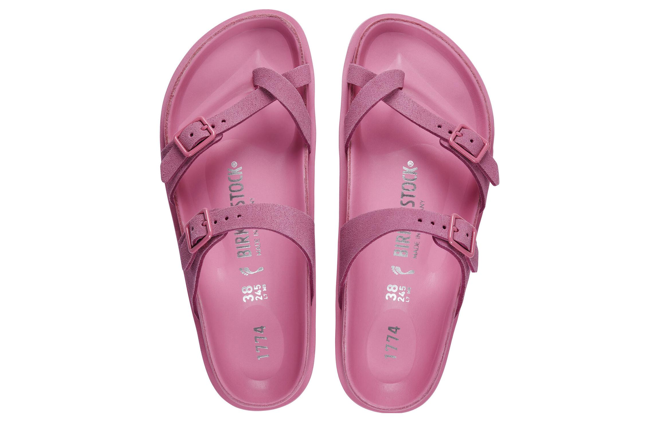 Birkenstock Arizona Suede 'Pink Buckle Open Toe' 圖 5