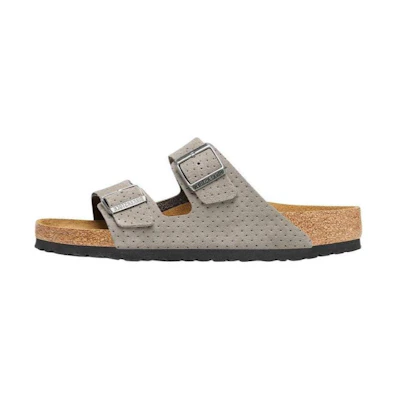 Birkenstock Arizona Suede Embossed Dotted Sandals 'Stone Coin'