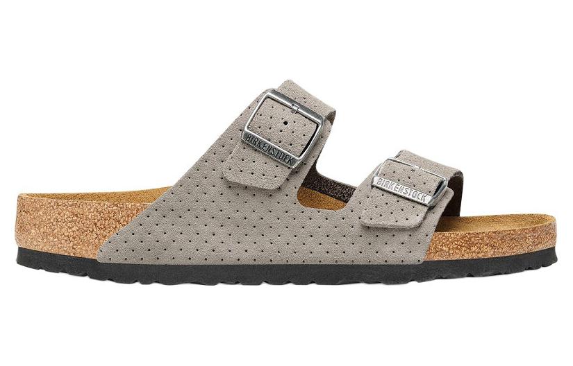 Birkenstock Arizona Suede Embossed Dotted Sandals 'Stone Coin' 圖 2