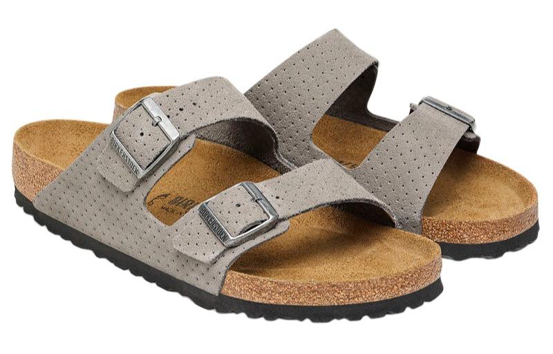 Birkenstock Arizona Suede Embossed Dotted Sandals 'Stone Coin' 圖 3