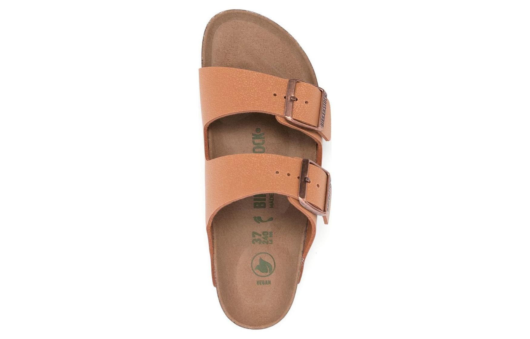 Shop Sandal Birkenstock Arizona Vegan Birko-Flor Birkibuc 'Pecan' 1025006