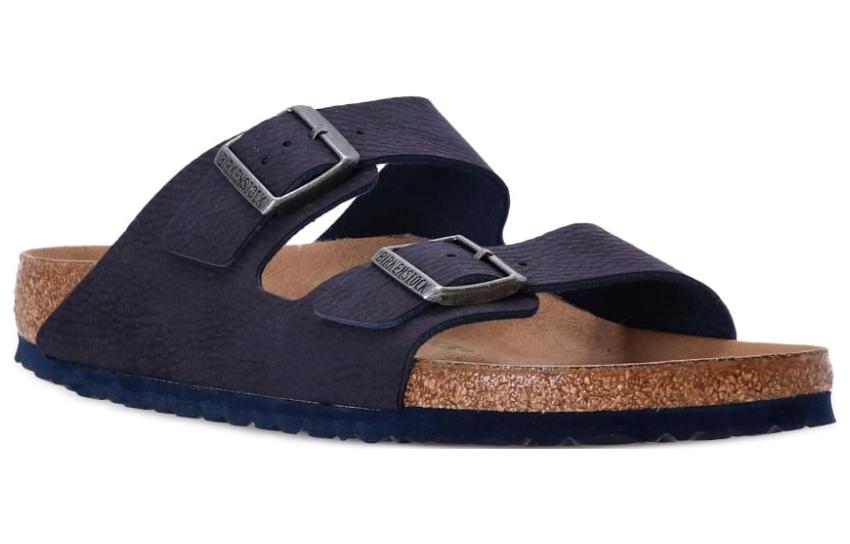 Lookbook Birkenstock Arizona Vegan PU 柔軟舒適 一字拖鞋 男款 藍棕