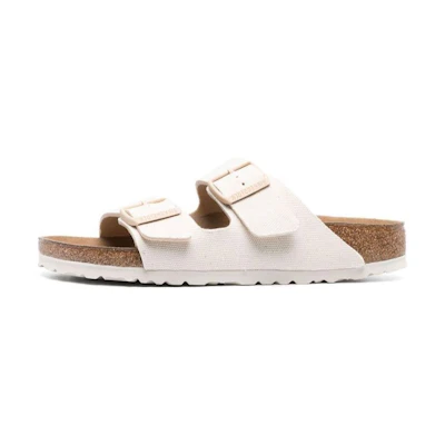 Birkenstock Arizona Vegan Textile Narrow Fit Sandals 'Eggshell'