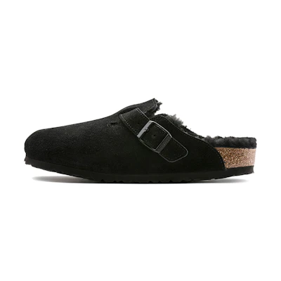 Birkenstock Boston 'Black Cork Fur'