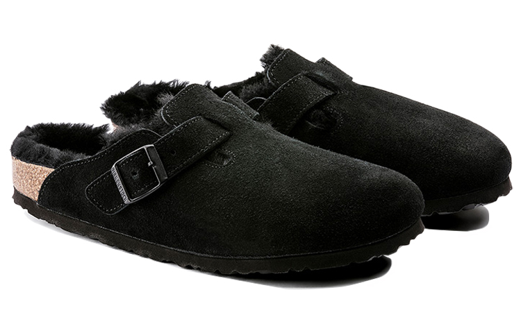 Shop Birkenstock Boston 'Corcho Negro con Piel' 259881
