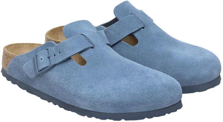 Birkenstock 絨面 百搭舒適時尚 包頭拖鞋 男女同款 藍色 Lookbook Birkenstock 絨面 百搭舒適時尚 包頭拖鞋 男女同款 藍色