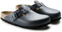 Shop Birkenstock Boston Soft Leather Mules 'Blue' 60151