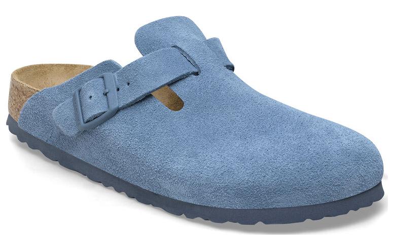 Order Birkenstock 絨面 舒適圓頭百搭厚底 包頭拖鞋 男女同款 淺藍色 常規版