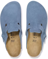 Shop Birkenstock 絨面 舒適圓頭百搭厚底 包頭拖鞋 男女同款 淺藍色 常規版