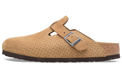 Birkenstock Boston Suede Embossed Dotted New Beige 'Brown'