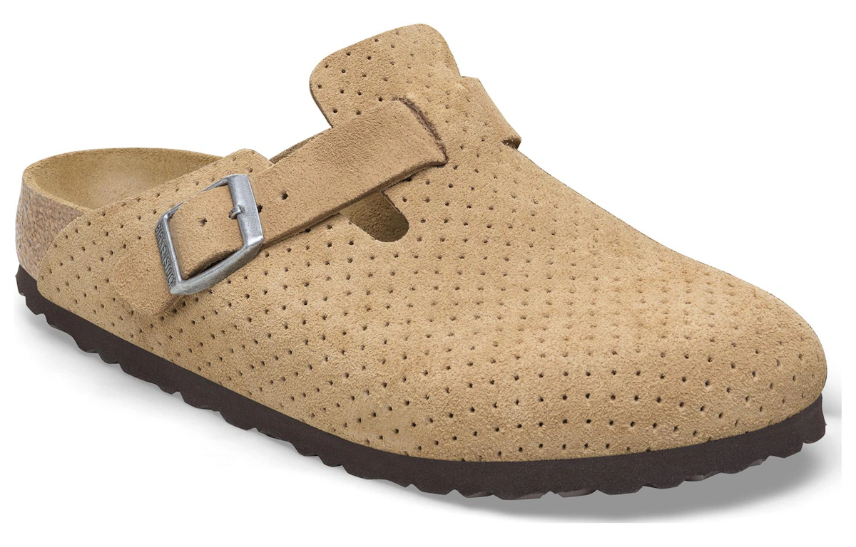 Birkenstock Boston Suede Embossed Dotted New Beige 'Brown'