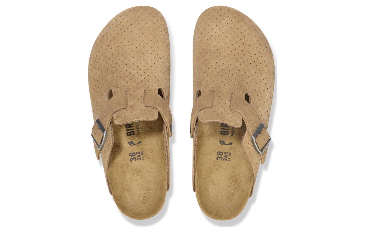 Birkenstock Boston Suede Embossed Dotted New Beige 'Brown'