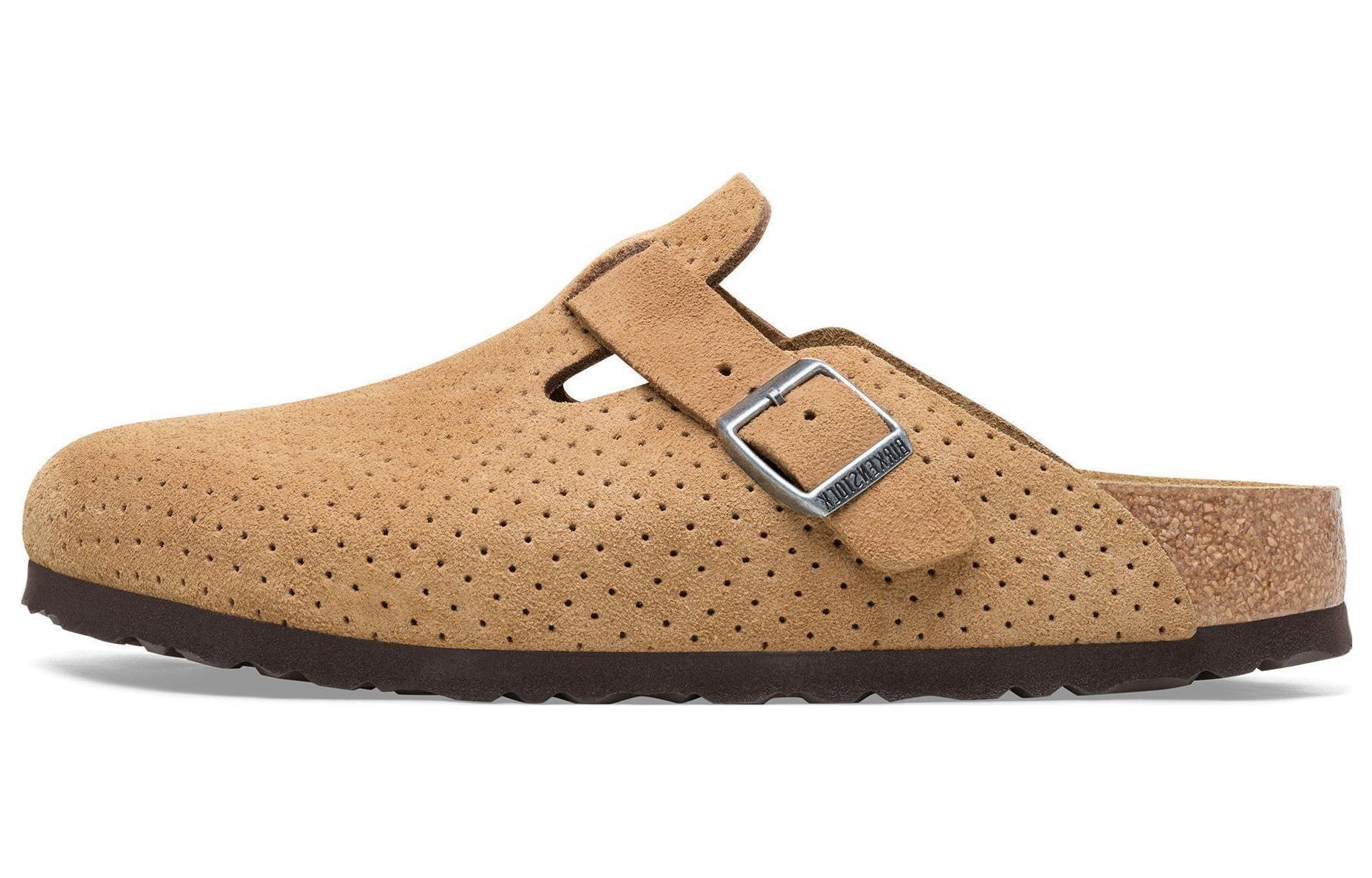 Birkenstock Boston Suede Embossed Dotted New 'Beige'
