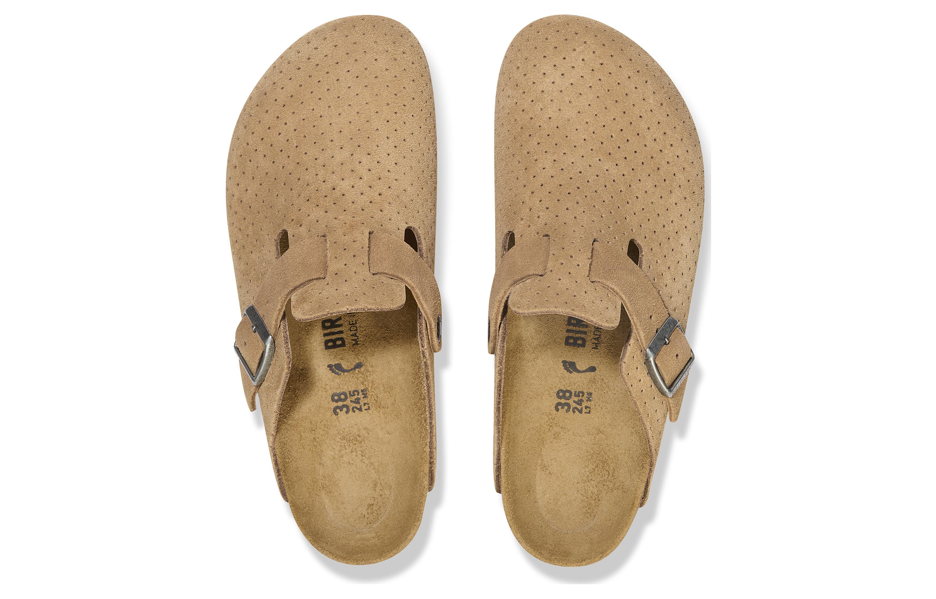 Birkenstock Boston Suede Embossed Dotted New 'Beige' 圖 4