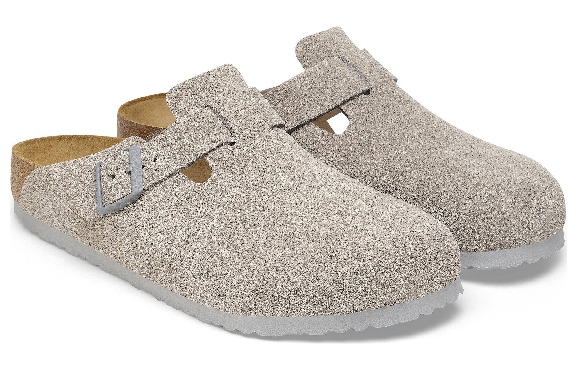 Lookbook Birkenstock 圓頭厚底扣環 防磨保護頭拖鞋 男女同款 石灰色 常規款式