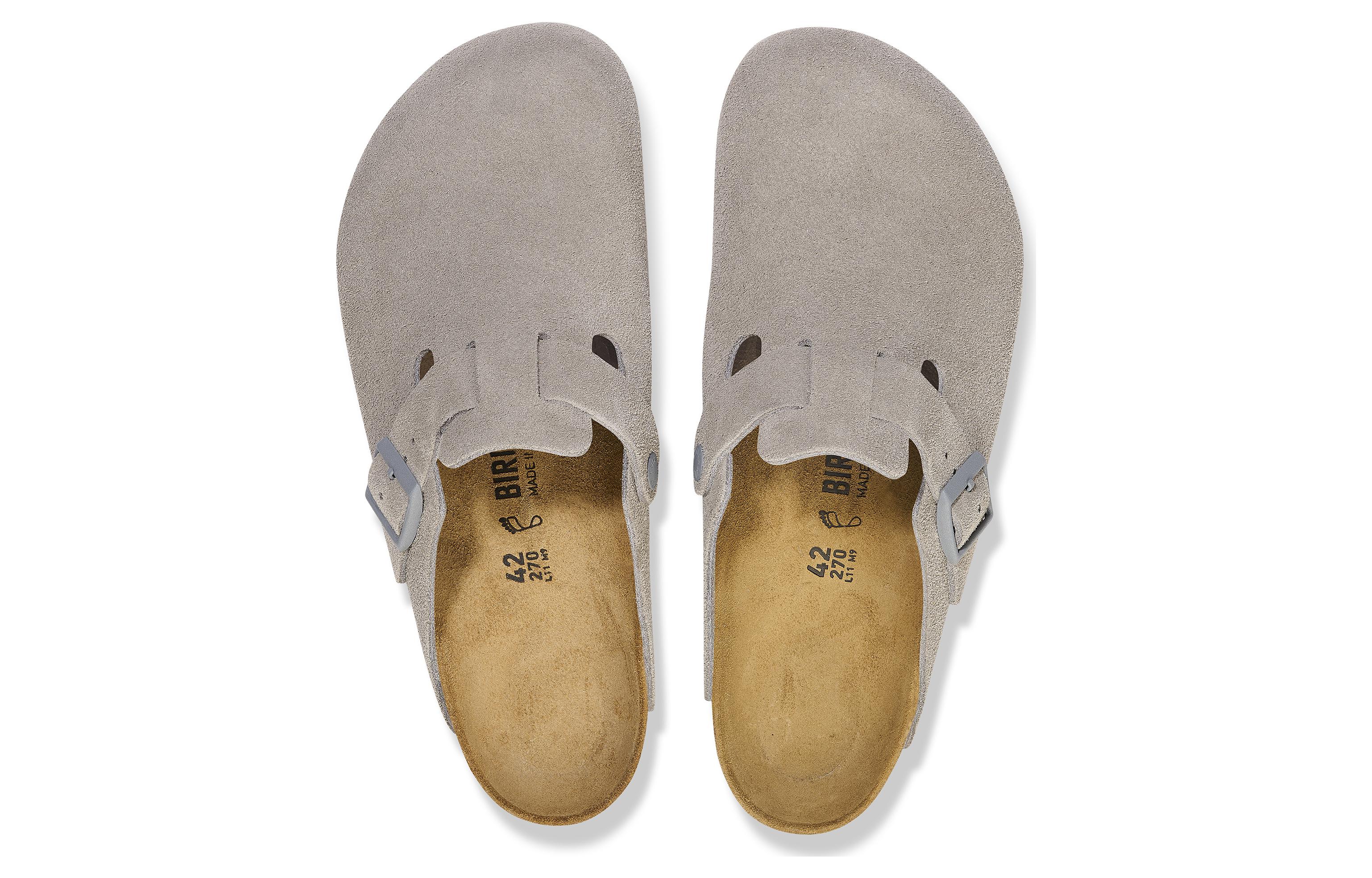 Shop Birkenstock 圓頭厚底扣環 防磨保護頭拖鞋 男女同款 石灰色 常規款式