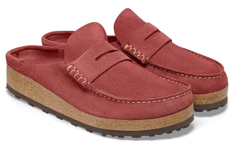 Lookbook Birkenstock 絨面 舒適圓頭百搭增高厚底 包頭拖鞋 男女同款 紅色 常規版