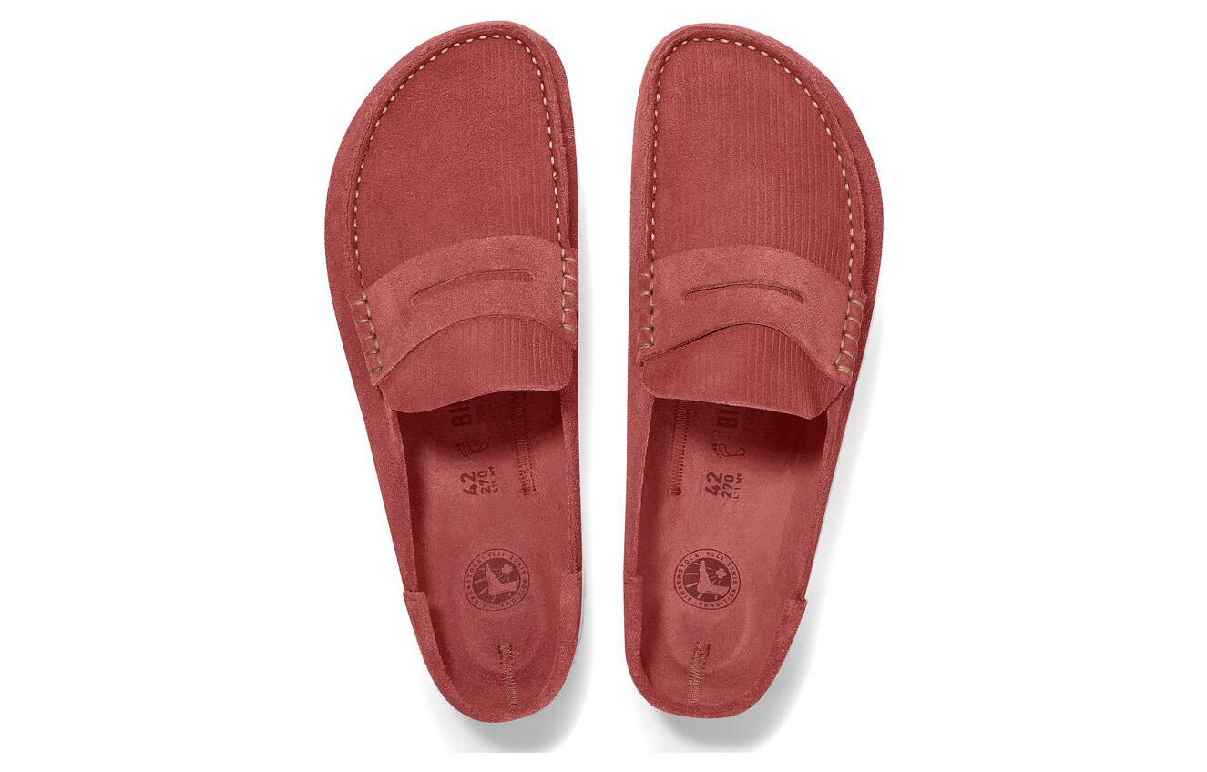 Shop Birkenstock 絨面 舒適圓頭百搭增高厚底 包頭拖鞋 男女同款 紅色 常規版