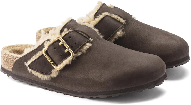 Birkenstock Boston 皮革 休閒舒適 包頭拖鞋 男款 咖啡色 常規版 Shop Birkenstock Boston 皮革 休閒舒適 包頭拖鞋 男款 咖啡色 常規版