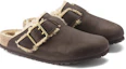 Shop Birkenstock Boston 皮革 休閒舒適 包頭拖鞋 男款 咖啡色 常規版