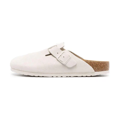 Birkenstock Boston 'White Leather'