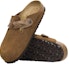 Purchase Sandal Birkenstock Boston Kulit Suede Anyaman Narrow Fit 'Mink' 1026713