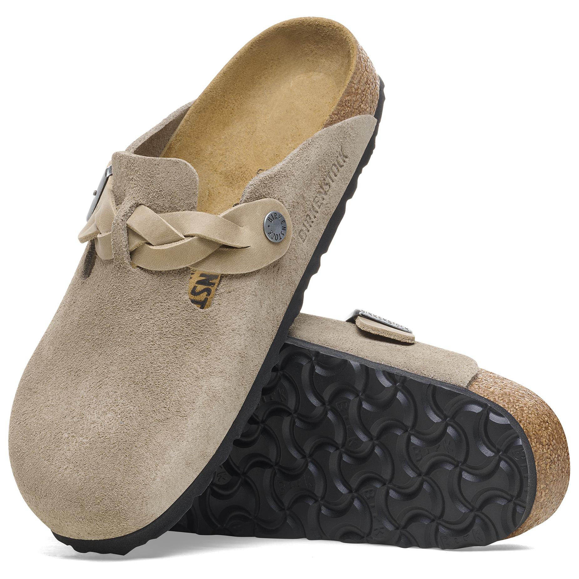 Purchase 勃肯 Boston 编织绒面革 拖鞋 驼色 1026667