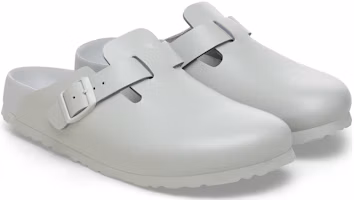 Lookbook Birkenstock 皮革 舒適圓頭百搭軟底扣環 包頭拖鞋 男女同款 礦物灰 常規版