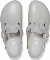Shop Birkenstock 皮革 舒適圓頭百搭軟底扣環 包頭拖鞋 男女同款 礦物灰 常規版