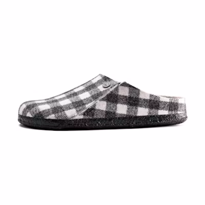 Birkenstock Zermatt Shearling Wool Felt Plaid White 'Multi'