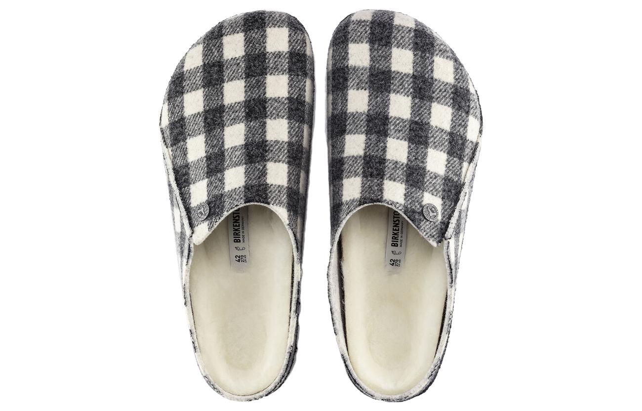 Birkenstock Zermatt Shearling Wool Felt Plaid White 'Multi' 圖 4