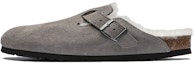 Buy Birkenstock Boston Bulu Narrow 1017650 'Suede Stone Coin Kelabu'. 1017650/1017651