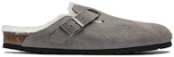 Order Birkenstock Boston Bulu Narrow 1017650 'Suede Stone Coin Kelabu'. 1017650/1017651