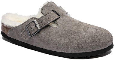 Birkenstock Boston系列 牛皮絨面包頭拖鞋 灰色 男女同款 窄版 Lookbook Birkenstock Boston系列 牛皮絨面包頭拖鞋 灰色 男女同款 窄版