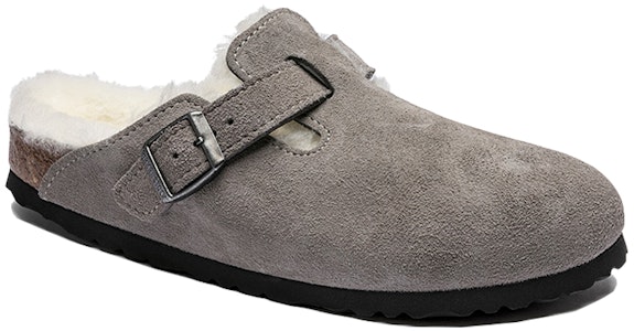 Birkenstock Boston系列 牛皮絨面包頭拖鞋 灰色 男女同款 窄版 Lookbook Birkenstock Boston系列 牛皮絨面包頭拖鞋 灰色 男女同款 窄版