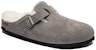 Birkenstock Boston Bulu Narrow 1017650 'Suede Stone Coin Kelabu'. 1017650/1017651
