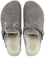 Birkenstock Boston系列 牛皮絨面包頭拖鞋 灰色 男女同款 窄版 Purchase Birkenstock Boston系列 牛皮絨面包頭拖鞋 灰色 男女同款 窄版
