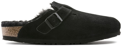 Birkenstock Boston Fur Regular 0259881 'Suede Leather Black' 0259881/0259883 Birkenstock Boston Fur Regular 0259881 'Suede Leather Black' 0259881/0259883